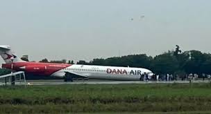 Video: Passengers evacuated as Dana Air aircraft skids off runway in Lagos.